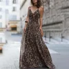 Casual Dresses Vintage Leopard Print Long Women Dress Sexig V-hals Spaghetti Strap Floor-Length Maxi Female Party Plus Size W844239Z