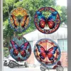 Wall Stickers 4PCS Colorful Stained Christmas Hummingbird Butterfly Window Glass Electrostatic PVC Decorative Film Party Home Decor 231017