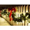 Decoratieve bloemen Kerstdecoratie Groene slinger Groen Boomtak Outdoor Party Pine met 280 tips 9-voet Kerstmis