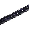 Beads Wholesale Faceted Blue Sand Stone Natural For Jewelry Making DIY Bracelet Necklace 4/6/8/10/12 Mm Strand 15''