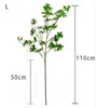 Decorative Flowers Elegant Artificial Green Plant Multi-petal Seven-star Leaf Branch 110CM Height For Home Decoration Table Ornament 10Pcs