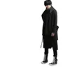 Men's Wool Blends Winter Men Linen Rope Button Hip Hop Long Hoodie Gothic Hooded Cloak Nightclub Dj Singer Punk Rock Stage Costume Blends Overcoat 231017