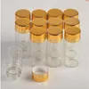 50pcs 10ml bouteilles en verre vis en aluminium bouchon doré vide transparent liquide cadeau conteneur souhaitant bouteille jarsgood qté Fahce