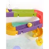 Sand Play Water Fun Kids Bath Toys Wall Suction Cup Montering Tracks Yellow Ducks Slide Way Badrum Tub Baby Shower Games Toy Set 231017