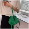 Shoulder Bags Bags Fasion Pleated Crossbody andbags PU Leater Women Solid Color Bucket Coin Purse Casual Office Bagsstylishhandbagsstore