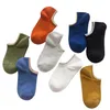Erkek çorap 10 adet 5 çift İlkbahar ve yaz erkekler pamuk şeker renkli düz renk görünmez ayak bileği