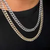 Silver Cuban Chain Hip Hop smycken krage 925 Sterling Silver Men VVS Moissanite Iced Out Necklace Cuban Link Moissanite Chain Chain