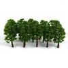 Fleurs décoratives 20 pièces arbres modèles 8CM Mini Micro décor de paysage accessoires de disposition de train bricolage décoration de jardin en plastique jouets pour enfants