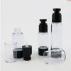 30 x 30 ml 50 ml nachfüllbare Beauty Airless-Kunststoffflasche mit schwarzer Pumpe, transparenter Deckel, 1 Unze Cremebehälter, gute Pxepn