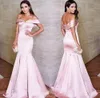 Prom Party Gown Pink Evening Dresses New Zipper Plus Size Custom Lace Up Satin A Line Sleeveless Off-Shoulder