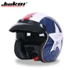 Motorhelmen Jiekai Helm 3/4 Open Gezicht Vintage Casco Moto Jet Scooter Bike Retro DOT Goedgekeurd Casque Motociclismo