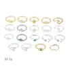 19 stks set ring boho kompas pijl zeester golf maan ogen gem opening midi ringen voor vrouwen charme ringen set sieraden gift3208