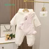 Autumn and Winter Plus Fleece Cotton Baby Clothes Cute Super Cute Girl Baby Onesie