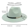 Bérets Gentleman Feutre Casquette Ceinture Chaîne De Fer Fête De Mariage Chapeau Haut-de-Forme Jazz Fedora Chapeaux Pour Hommes Femmes Sombreros De Mujer Soleil En Plein Air