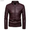 Men's Leather Faux Leather 2023 Hommes vestes en cuir automne hommes veste en cuir PU hommes à la mode nouvelles vestes minces col montant PU Leather JacketL231018