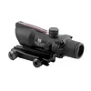 ACOG Fibre Source Portée Tactique 4x32 Rouge Illuminé Fibre Optique 4x Loupe Chevron Verre Gravé Réticule Chasse Lunette De Visée Airsoft