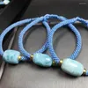 Bracciale Larimar naturale Bracciale Pietra preziosa di cristallo Reiki Regalo di festa Moda Donna Gioielli Pietra energetica curativa 1 pz