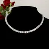 Collier en argent Sterling S925 plaqué Rhodium, couleur VVS D, Moissanite, chaîne de Tennis, 2mm 3mm 4mm 5mm