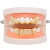 Grillz, Griglie dentali Hip Hop Liscio Protesi di Halloween Grillz Placcato in oro reale Rapper Griglie dentali Gioielli fantastici Golden Sier Rose Bl Dhhb5