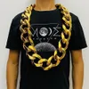 Chaînes Faux Big Gold Chain Hommes Dominateur Hip-Hop Gothique Cadeau De Noël En Plastique Performance Props Local Nouveau Riche Jewelry248y