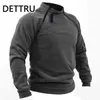 Mens Hoodies Sweatshirts Streetwear Military Sweatshirt Fleece Winter Zipper Pullover Fashion Solid Color Loose Lamb Thick Jacket Men Clothing 231018