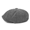 Berets vintage homens casual sboy chapéu primavera verão retro chapéus unisex boina bonés selvagem hop hip moda boné octogonal gor a2d0