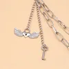 Belts Layered Love Wing Pendant Pant Chain Women Man Keychains For Egirl EBoy Harajuku Grunge Aesthetic Accessories