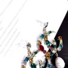 Berühmte G-Buchstaben Designer-Ohrhänger mit Kristallperle, großer langer Ohrring, luxuriöser Schmuck für Frauen, rot, grün, weiß, gelb, bunter Stein, Ohrringe, Ohrringe, Geschenk