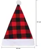 Factory Outlet 2023 Christmas decorations black and red plaid pommel balls Santa Claus hats decorative items Christmas hats