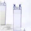 Tumblers us lager 17oz/500 ml mjölkkartongvattenflaska transparent fyrkantig tumlare plastjuice dricka kaffekoppar droppleverans ho otbht