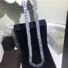 Роскошное теннисное ожерелье с бриллиантами огранки «принцесса» Cz из белого золота, праздничное свадебное ожерелье для женщин и мужчин, ювелирные изделия Gift309z