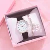 Montres-bracelets femmes montre mode PU ceinture rose noir montres à Quartz petit cadran robe femme horloge