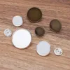 12mm 10mm 8mm inre storlek Koppar silverörhängen tomma inställning Bezel tom cabochon ring bas för DIY -ring 100 st parti K05122243i