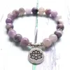 MG0984 8 MM Lilac Bracelet For Women Natural Gemstone Lotus Yoga Mala Bracelet Trendy Meditation Energy Protection Bracelet249B