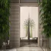 Curtain Green Plant Leaves Simple Japanese Noren Door Curtains Partition Kitchen Decorative Drapes Cafe Restaurant Decor Half-curtain