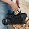 Borse a tracolla Donna Rivetto Nero e borsa Borsa a tracolla in ecopelle Pu di grande capacità Borsa a tracolla retrò casual con cernieraqwertyui879