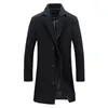 Mélanges de laine pour hommes Anbenser hiver hommes Long mélange manteau solide laine vestes polaire pardessus Trench vêtements d'extérieur surdimensionné 5XL 231017