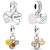 Other Travel Together Forever Mother Daughter Split Heart Pendant Beads 925 Sterling Silver Charm Fit Europe Bracelet Diy Jewelry236e