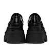 Elegante Damen Carter Loafers Schuhe Schriftzug Gummi Plateausohle Kalbsleder Schwarz Weiß Lady Casual Oxford Walking Comfort Mokassin EU35-40