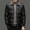 Parkas masculinas de alta qualidade, jaqueta de algodão, cor sólida, sem chapéu, gola de lã, inverno, à prova de vento e quente, poucosrtg 231017