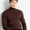 Maglioni da uomo Addensare Abiti di lana pettinata per uomo Autunno Inverno Dolcevita Maglione caldo Maglioni pullover in pura pecora