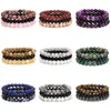 Beaded Strands 3Pcs set Natural Stone Bracelets For Women Men Fashion 8MM Beads Bracelet Sets Rose Quartzs Amethysts Sodalite Hem2295