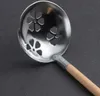 Japanese Style Beech Wood Handle Soup Spoon Stainless Steel Soup Ladle Long Handle Wooden Spoon Kitchen Cooking Utensil 342Q