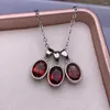 Pendant Necklaces 10PCS Natural Stone Oval Pendants Garnet Citrine Crystal Charms For Choker Jewelry Accessories
