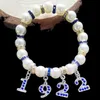 Beaded Strands Sorority Greek Number 1922 1920 1913DIY Charm Stretch Bracelet Jewelry Accessories1997