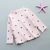 قميص Cardigan Baby Girls قمم طويلة الأكمام للأطفال يا حب قلب Thirt Toddler Lottoming Cotton Children Plouse 231018