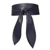 Belts Ladies Belt Soft Pu Leather Is Fashionable And Luxurious Wide Ladies's Fashion Decorative Floating Bow Tie Waist Seal