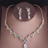 Earrings & Necklace Baroque Vintage Gold Crystal Leaf Pearl Floral Jewelry Sets Wedding Set Rhinestone Choker Tiara Crown259E