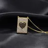 Collier pendentif multicolore en zircone cubique, collier rectangulaire géométrique en forme de cœur d'amour pour femmes, bijoux de fête à la mode, accessoires 2542