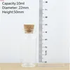 50 teile/los 22 * 50mm 10 ml Lagerung Glasflaschen mit Korken Handwerk Tiny Jars Transparent Leere Jar Mini Flasche Geschenkhohe qualität Muk Bgvb